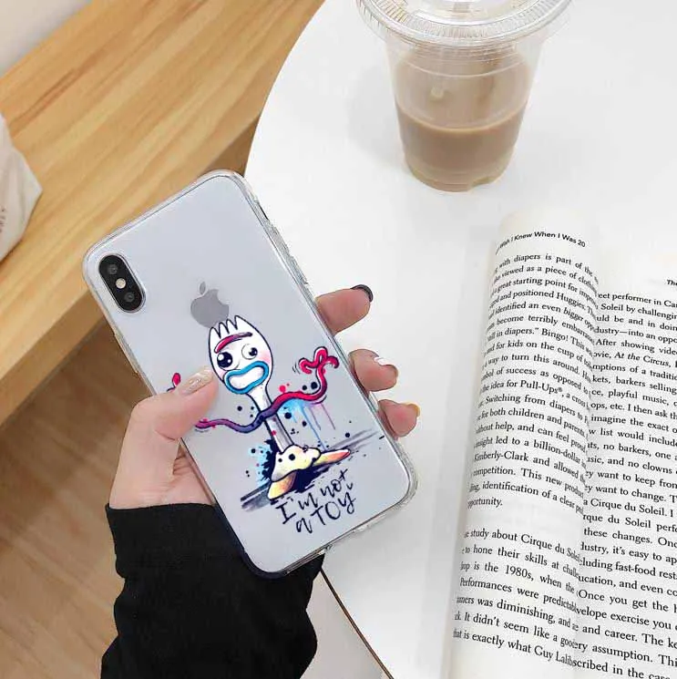 Мультяшный Forky чехол для телефона для iPhone SE 5S 7 11 Pro X XS MAX XR 8 6 6s Plus забавная история игрушек Мягкая силиконовая задняя крышка с надписью Funda