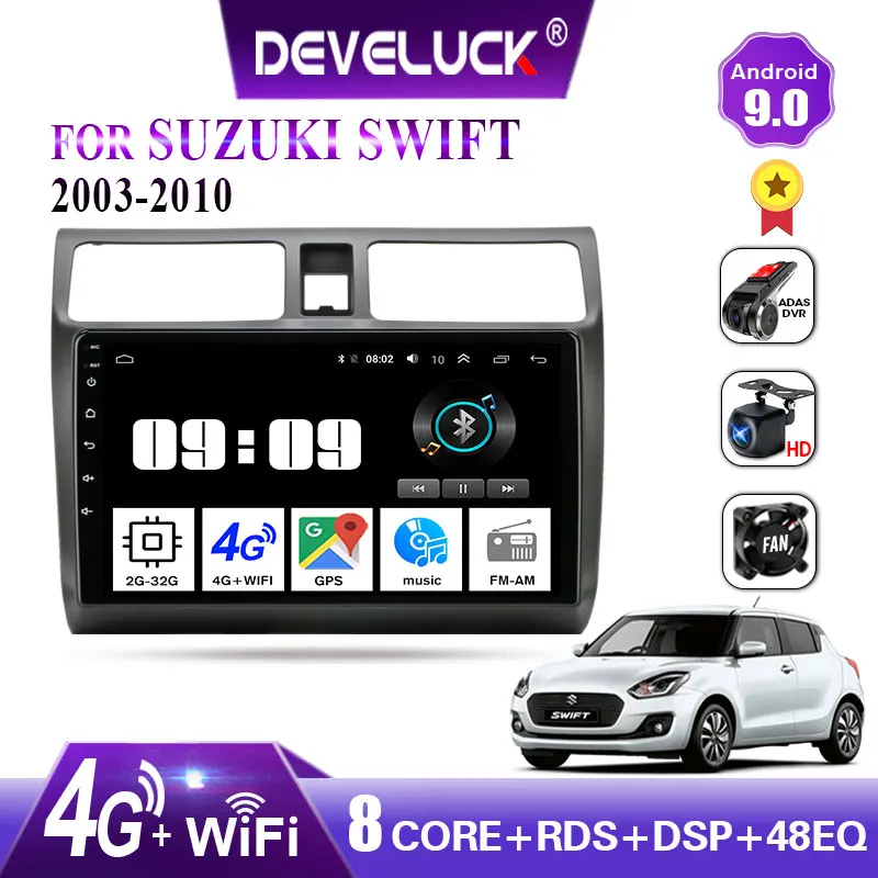 4G + 64G Android 9 0 автомобильный Радио мультимедийный видео плеер для Suzuki Swift 2003-2010 2din