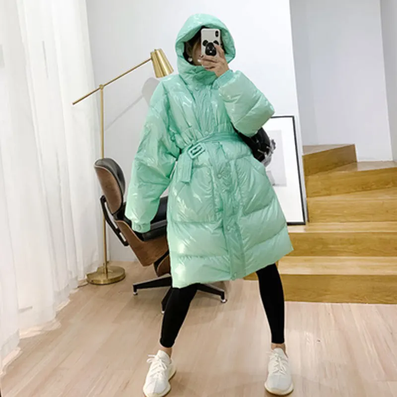 Green 80% качественный женский зимний пуховик, пуховики, пальто, женская парка, Свободное пальто, женская толстая теплая верхняя одежда TY597 - Цвет: Green