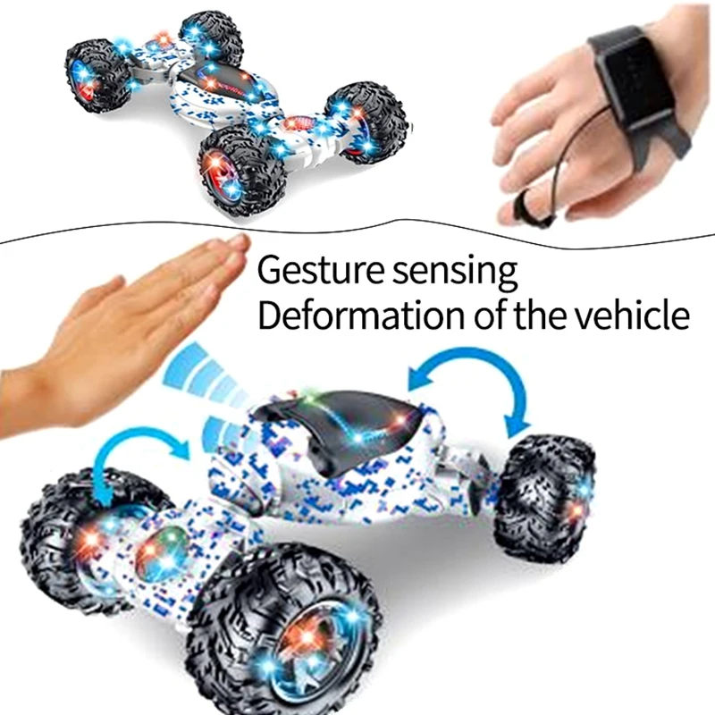 Трюк RC автомобиль игрушка жесты зондирования скручивание автомобиля, внедорожник игрушечные машинки Дети Рождественские подарки, двусторонний флип с светильник S