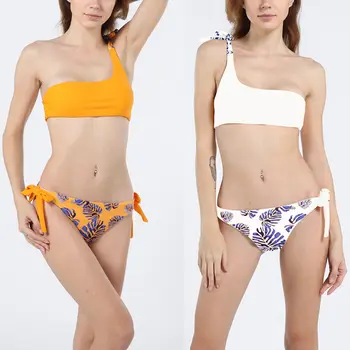 

Hirigin New Bikini 2020 Women Swimsuit Sexy One Shoulder Bandage Swimwear Push Up Padded Bathing Suit Women Beachwear Biquinis