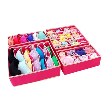 

Foldable Closet Underwear Organizer(4 Set) Storage Box for Socks, Neck Ties, Scarves, and Handkerchiefs, Set of 4