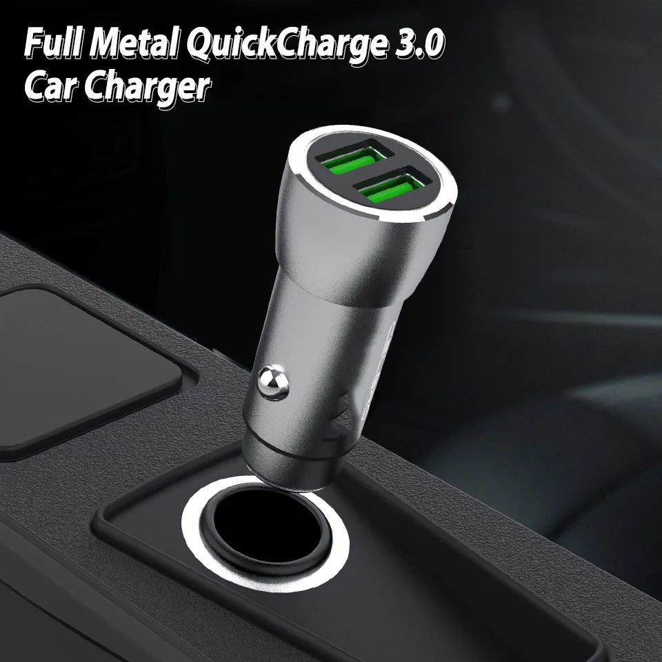 Автомобильное зарядное устройство Quick Charge 3,0 QC 3,0 Автомобильное быстрое зарядное устройство QC3.0 USB адаптер для мобильного телефона Авто двойной для samsung AFC