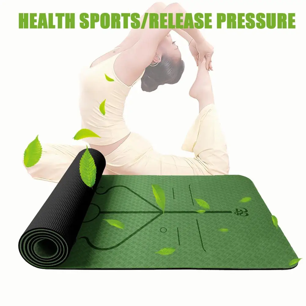 Non-Slip TPE Yoga Mat With Position Line 7 Non-Slip TPE Yoga Mat With Position Line 5