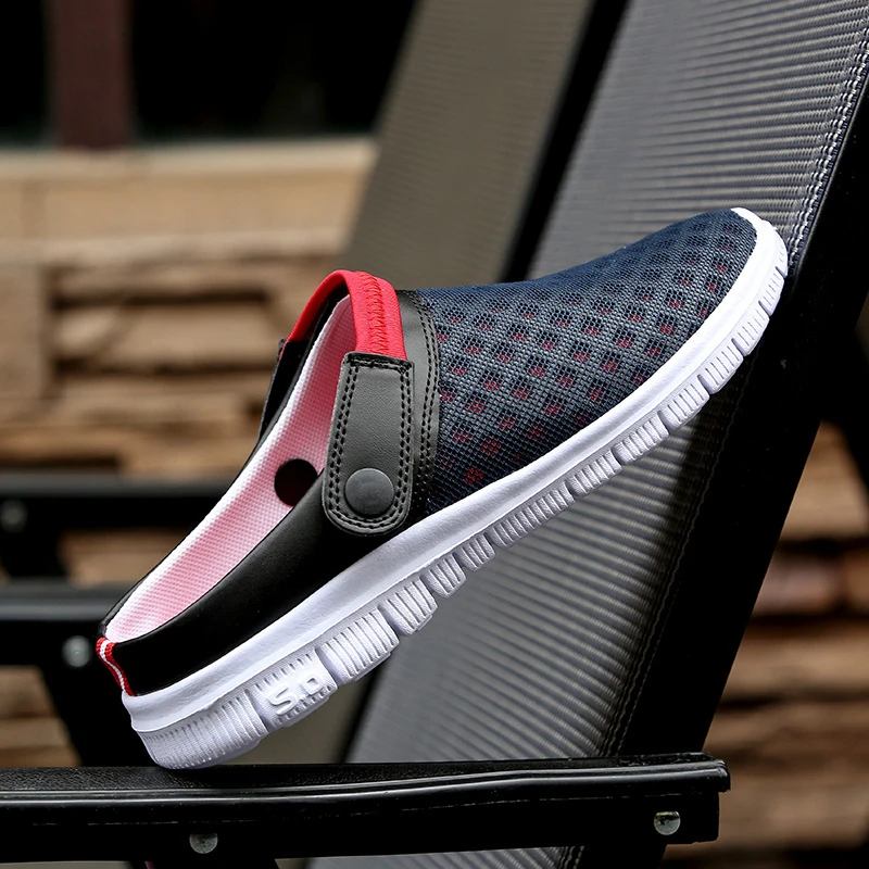 New song card 2020 summer new mesh sandals and slippers dongdong sandals beach shoes plus size non-slip lazy slippers Sandalias