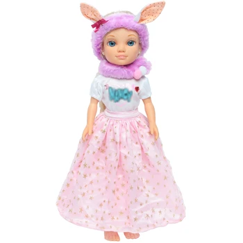 

Fashion Doll Dress for Nancy Doll Party Wear T-Shirt Skirt Plush Rabbit Ears Headband Hair Accessory Neckerchief Doll Clothes