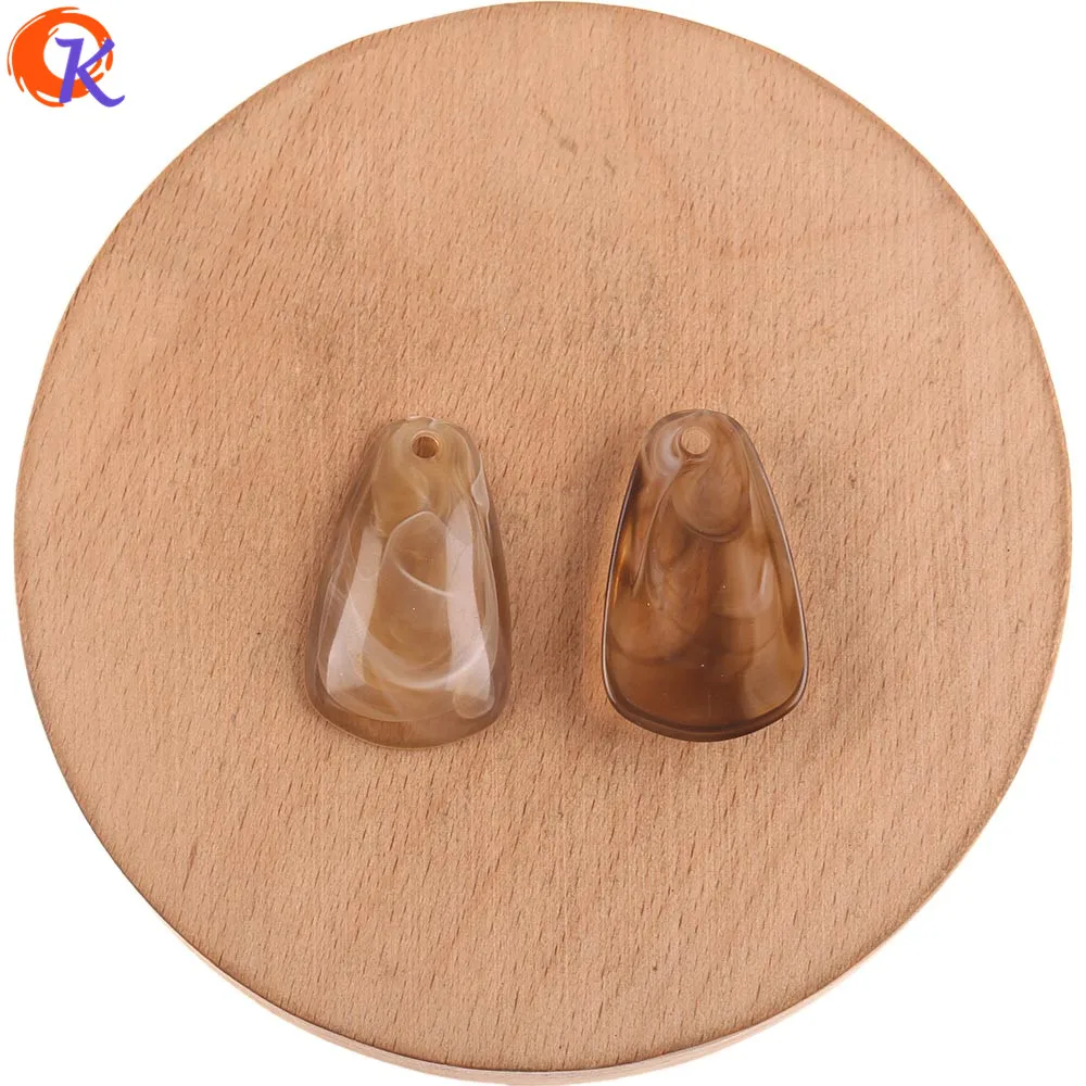 Cordial Design 19x30mm 240Pcs Acrylic Beads/DIY Making/Beads Jewelry/Marble Effect Beads/Drop Shape/Hand Made/Earring Findings - Цвет: Brown