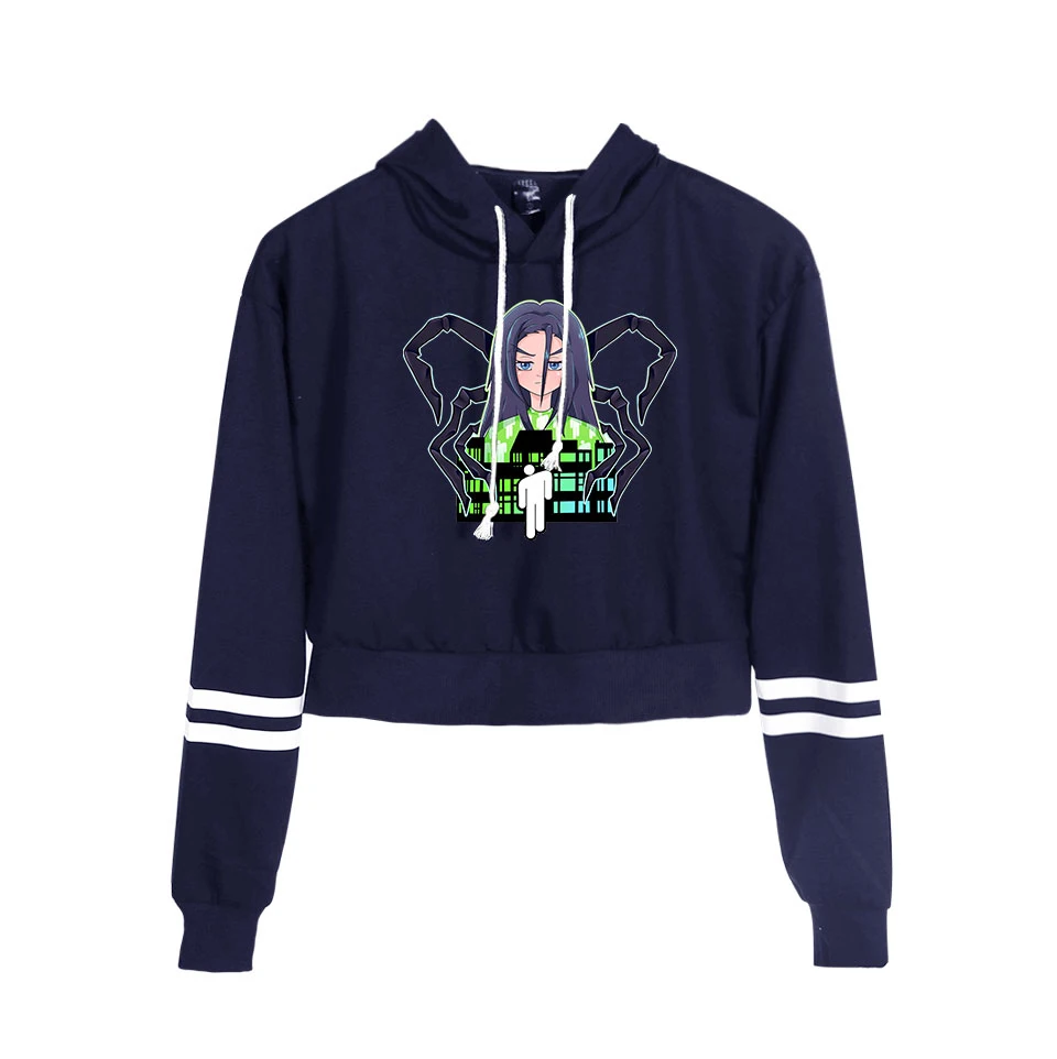 Billie Eilish, Женская толстовка, укороченный топ, худи размера плюс, одежда Billie Eilish, толстовки, одежда с капюшоном, Harajuku, уличная одежда, новинка
