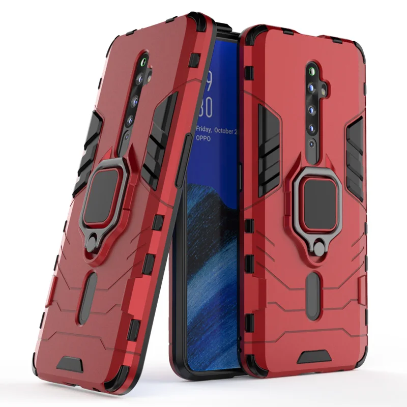 

Ring Holder Case For OPPO Reno 2Z 2 Z 10X Ace Cases Hard PC+TPU Phone Cover For OPPO Realme XT 3 5 Pro A9 2020 A5 A1K Bumper