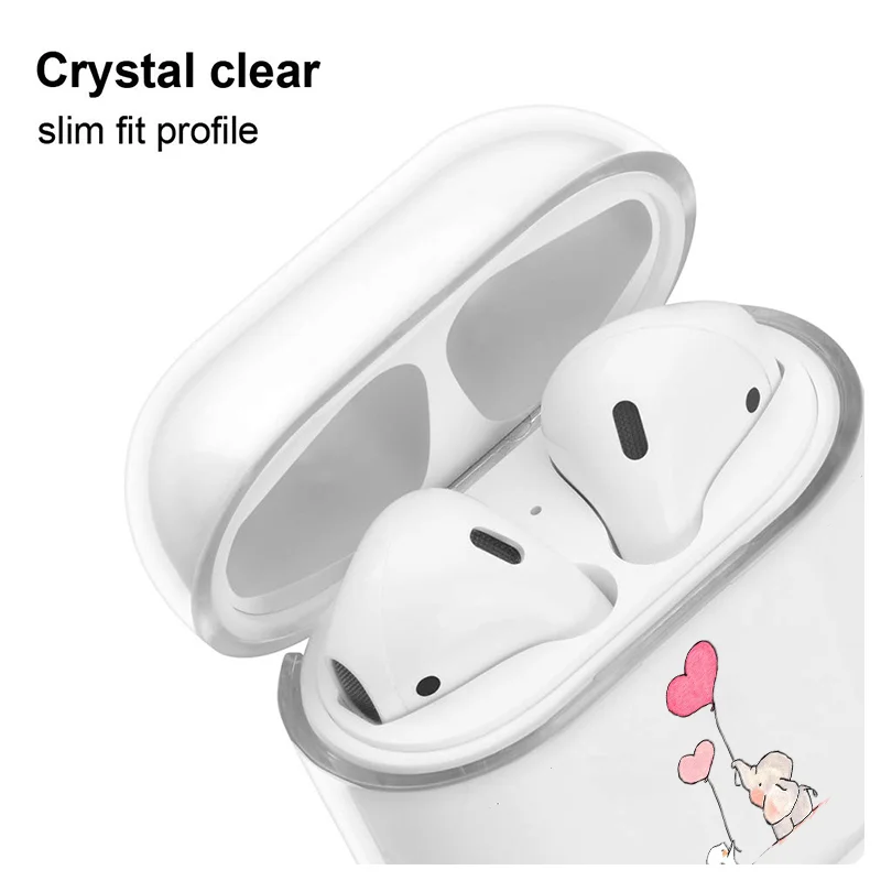 Чехол Air Pod с мультяшным слоном чехол Airpods Pro прозрачный милым любовным сердцем для