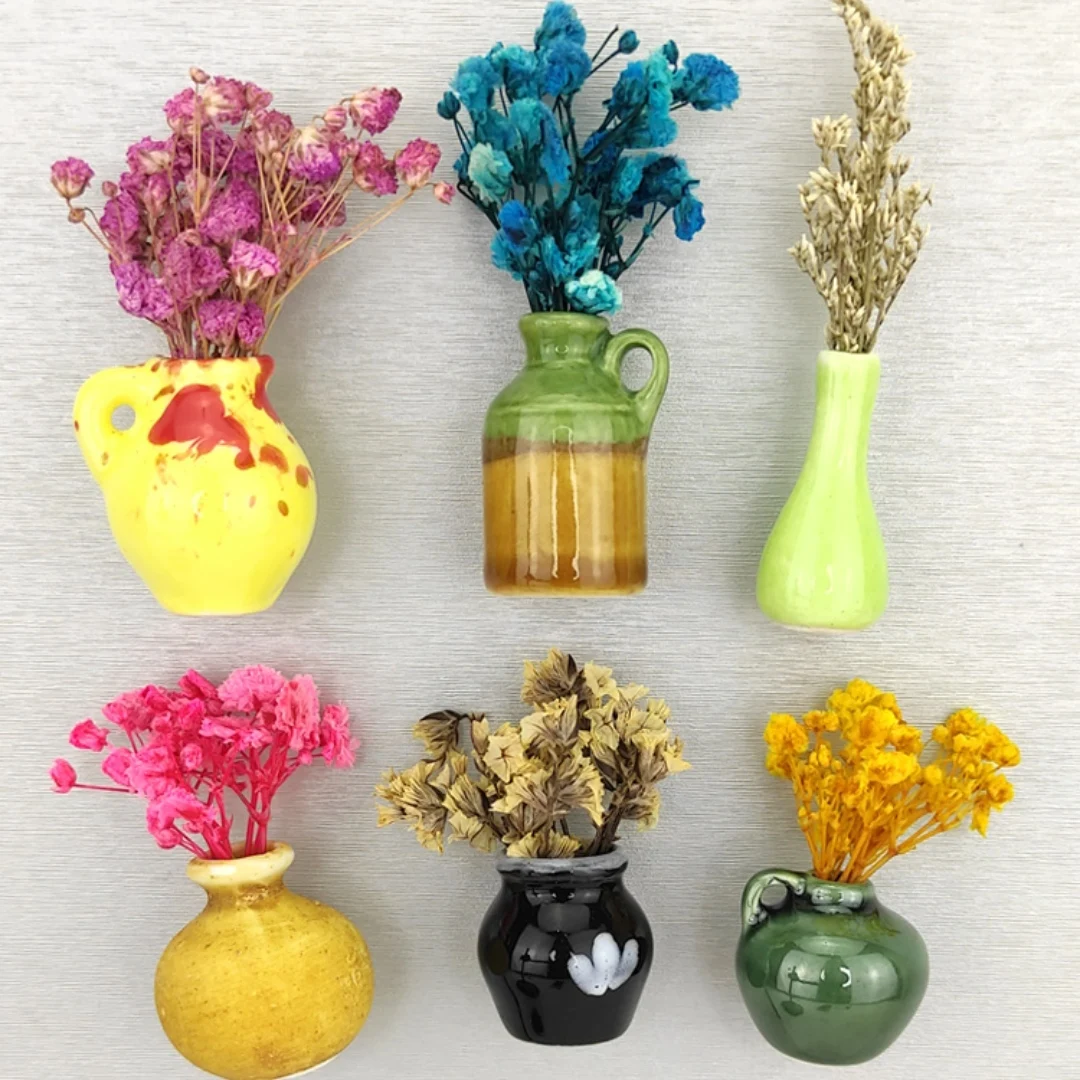 Vase Aimanté En Céramique Pour Le Frigo, Autocollant