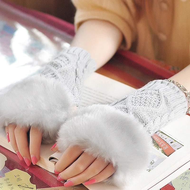 

Winter Gloves Fashion Women Hand Wrist Crochet Knitted Fingerless Gloves Knitting Mittens Winter Autumn Warmer Wrist Trim Gloves