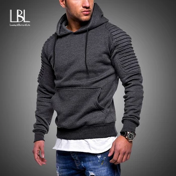 

2019 Solid Sportswear Hoodies Men Sweatshirts Rapper Hip Hop Hooded Pullover Sweatershirt Male Clothes Sudadera Hombre Slim Tops
