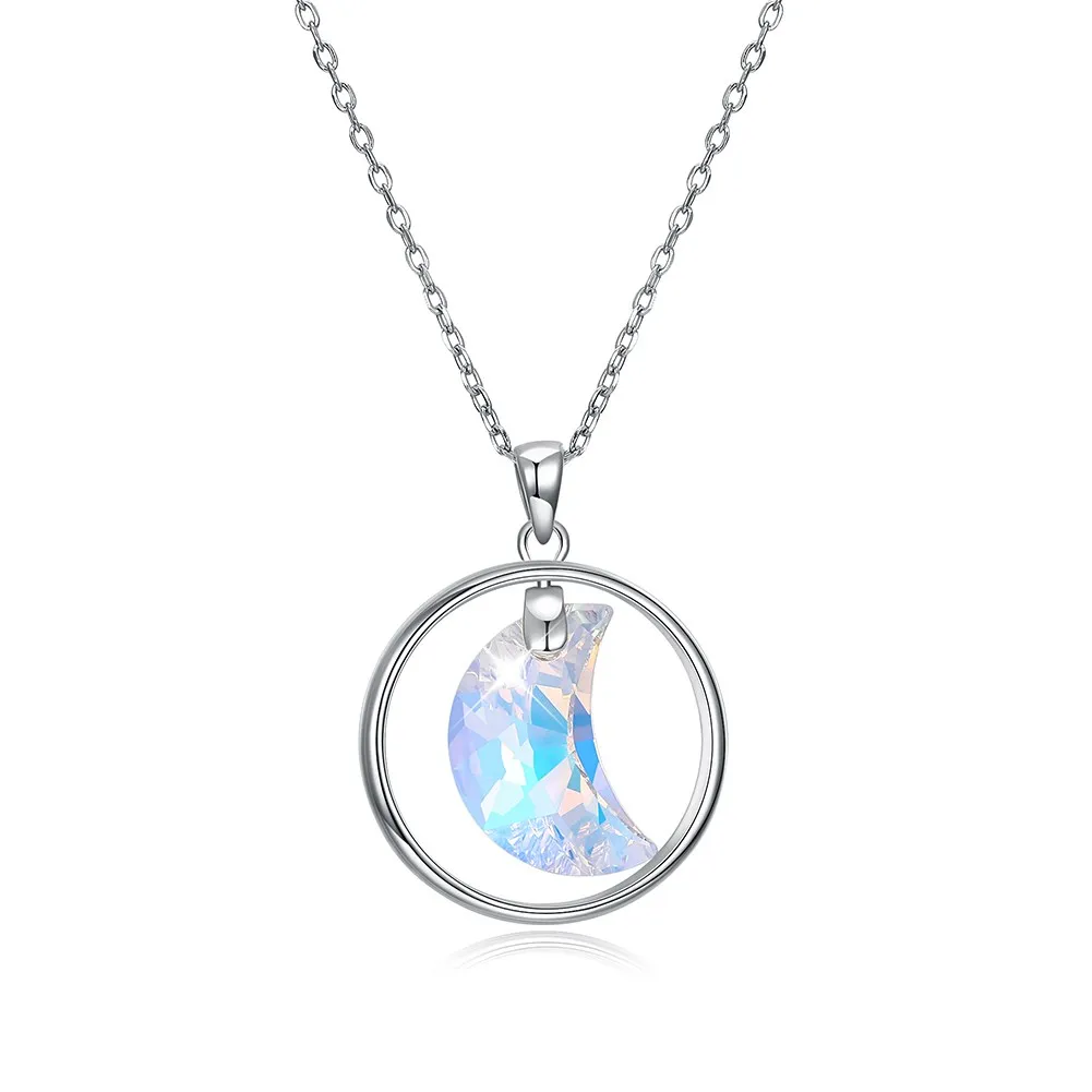 

Crystal Moon Romantic with Ms. Jewelry Simple and elegant sterling silver high-end necklace gift