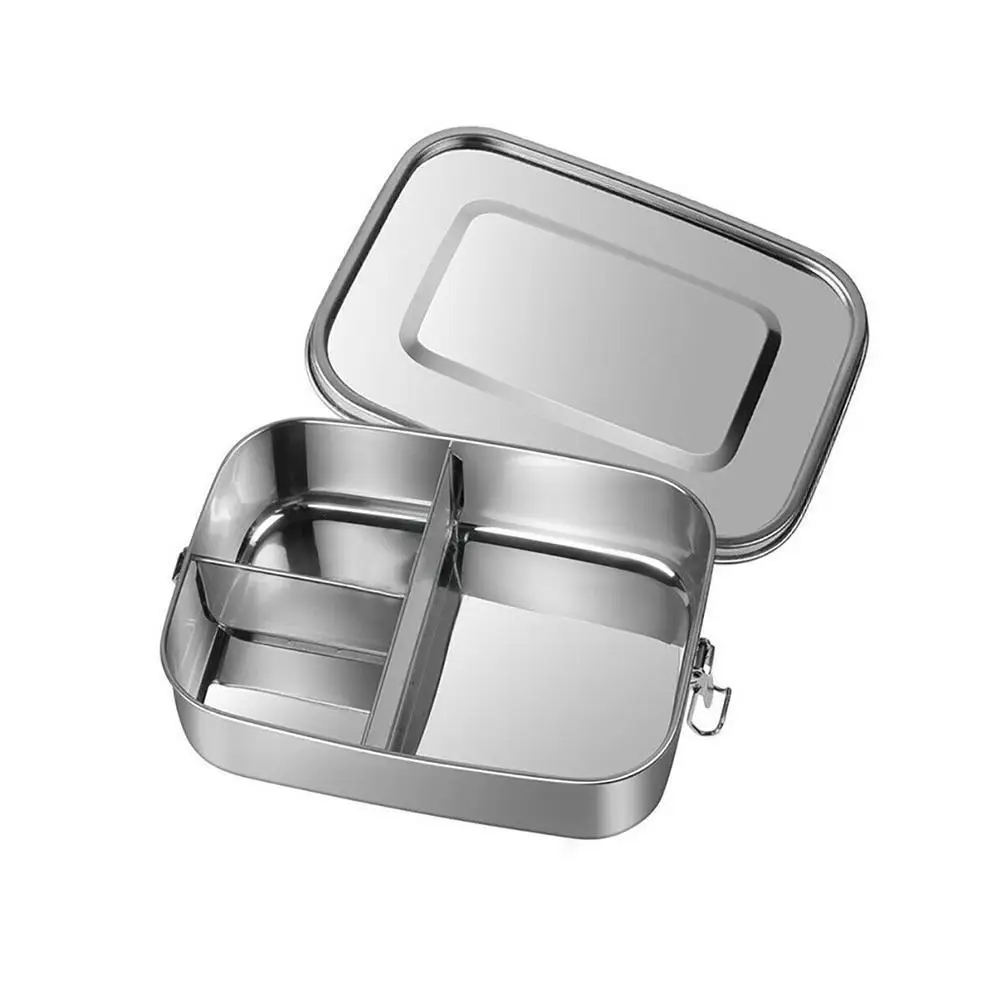 

Stainless Steel Bento Box Lunch Container 3-Compartment and Food Lunch 1400 Container Sides Ml Bento For Sandwich Box Two N1B8