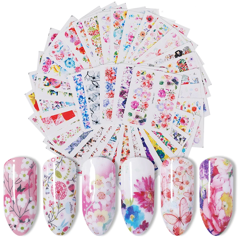 1 Набор наклеек для дизайна ногтей с цветами, Набор наклеек для переводных наклеек с водой, слайдер, цветной Ловец снов, наклейки для маникюра