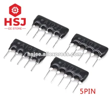 20pcs dip rede de exclusão resistor array 5pin 470r 1k 2k 2.2k 3.3k 4.7k 5.1k 10k 20k 100k 200k ohm