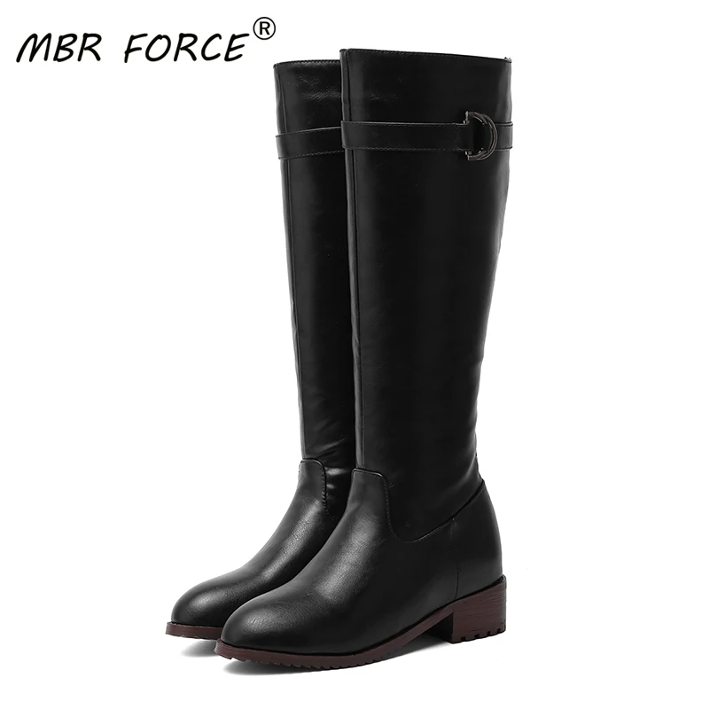 

MBR FORCE 2020 knee high boots for fall/winter women's zipper round toe high heels fall/winter non-slip waterproof and warm