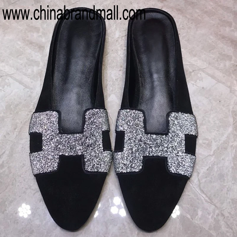 

Womens Velvet Slippers Summer Bling Slippers 2019 High Quality For Women Closed Toe Slippers