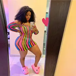 ZKYZWX 2019 Новое цветное облегающее платье в полоску летнее женское сексуальное платье с открытой спиной и длинными рукавами, Клубные
