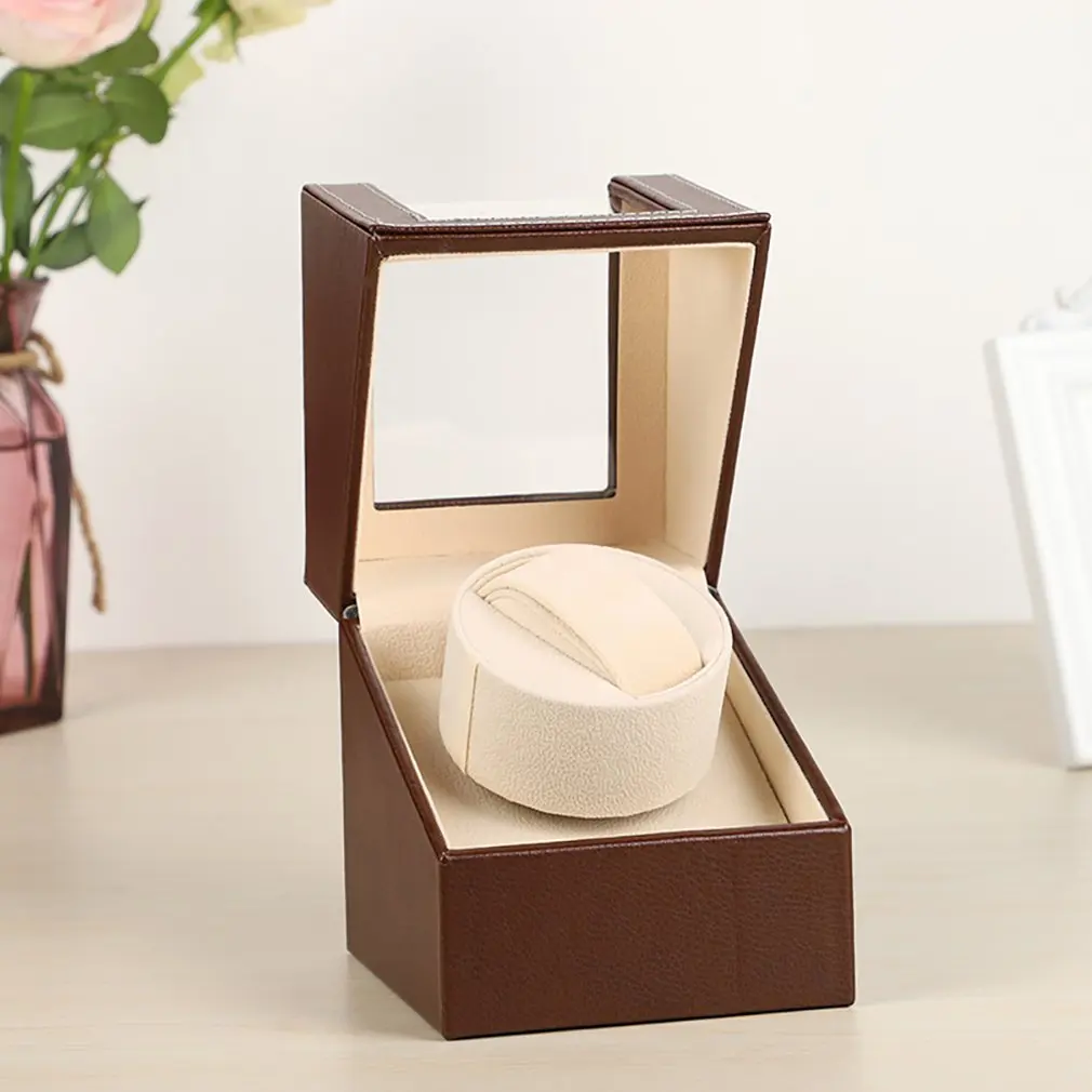 

Fashion Automatic Electric Mechanical Watch Winder Shaker Motor Rotary Storage Case Box Single Slot Watch Electric Motor Box Hot