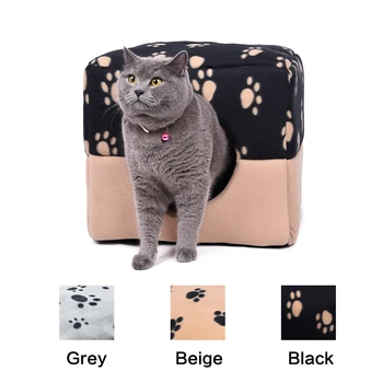 

3-IN-1 Multi-functional Use Pet Dog Cat Bed Foldable Warm Soft Bone Kennel Removable Mat Cushions Puppy House Pet Supplies