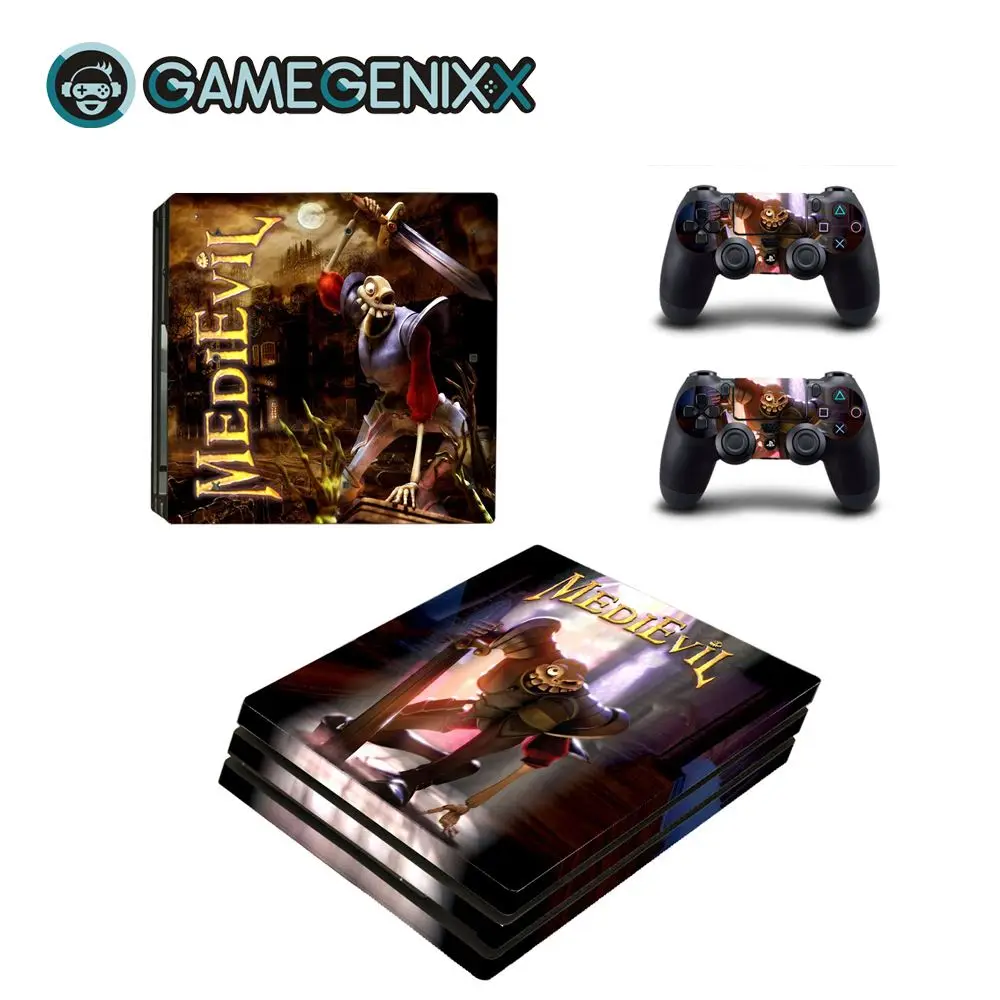 Наклейка на кожу GAMEGENIXX Виниловая наклейка для PS4 Pro консоли и 2 контроллера-MEDIEVIL