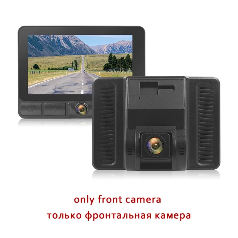 No Rearview Camera Тире Камера Видеорегистраторы для автомобилей 3 Камера s объектив 4,0 дюймов Двойной объектив Экран с зеркалом заднего вида авто видео Регистраторы регистратор Dvrs - Название цвета: No Rearview Camera