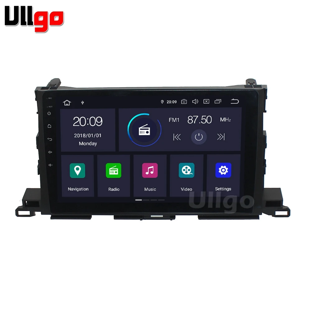 10,1 ''ram 4G+ rom 64G Android 9,0 автомобильный DVD gps для Toyota Highlander U40 автомобильное радио с gps головным блоком с FM RDS BT зеркалом-link Wifi