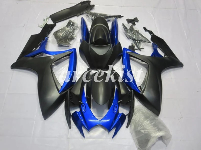 4 подарки ABS мотоцикл обтекатели комплект подходит для Suzuki GSX-R 600 750 2006 2007 06 07 GSXR600 GSXR750 синий черный матовый