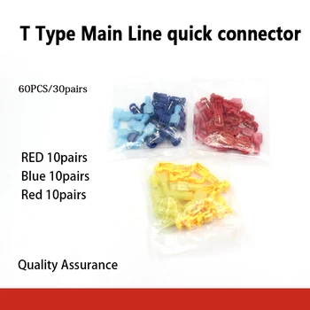 

60pcs 30pairs Insulated Crimp Terminal Wire Connectors Ant Wire Clamp Nylon Insert Combo Kit Solderless Quick Connector