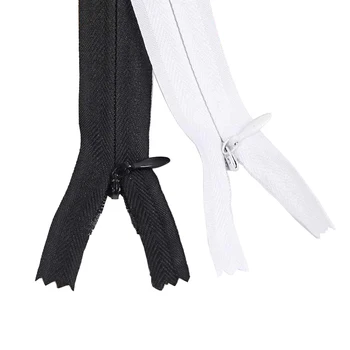 

10Pcs/lot 16-60cm 3# Black And White Invisible Zipper Back Cushion Skirt Hidden Nylon Zipper For DIY Sewing/Garment Accessory