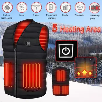 

Winter Smart heating Cotton Vest USB Infrared Electric Heating Vest Flexible Thermal Warm Jacket Car Repair Wearing Equipment