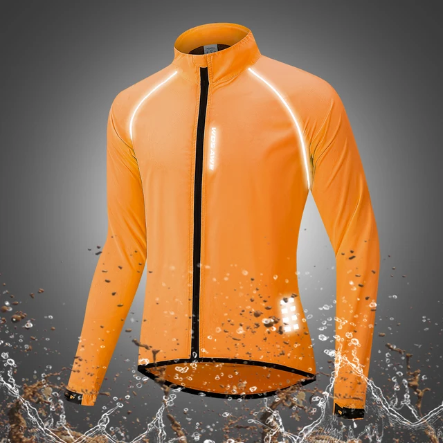 WOSAWE Reflective Cycling Jackets Men Breathable Waterproof Lightweight Rain Windbreaker Coat Bicycle Cycle MTB Bike Clothing BL244-O