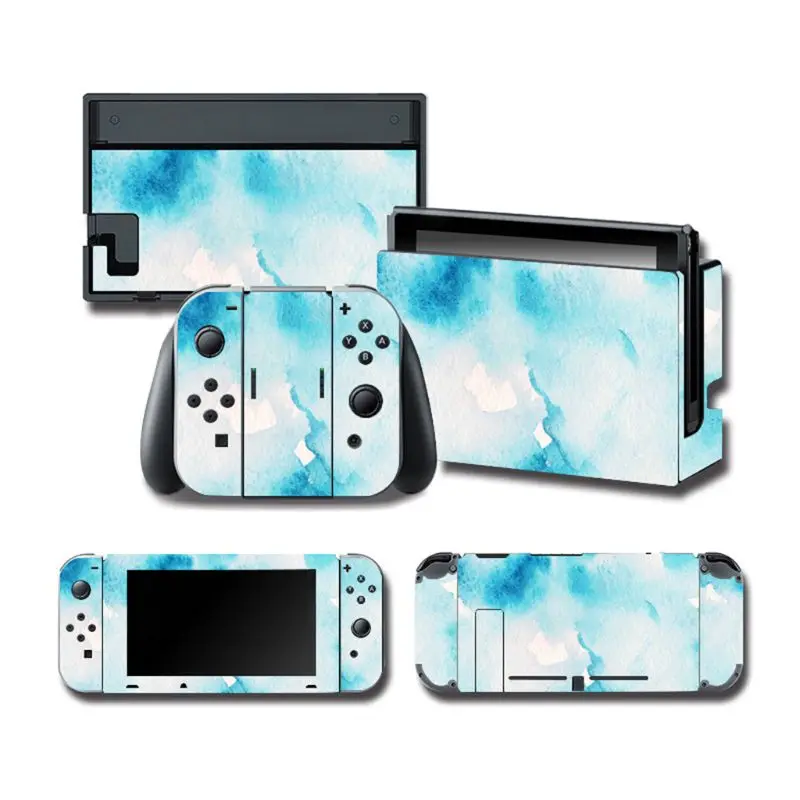1 Set Full Body Protective Cover Skin Colorful Sticker Art Decals for NS Switch Game Console Joy-Con Controller Decorative 