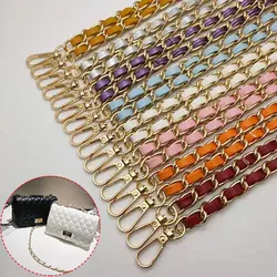 New Detachable Replacement Shoulder Bag Strap Pu Leather And Metal Braided Bag Belt Handbag Chain Strap Bands Bag Accessories