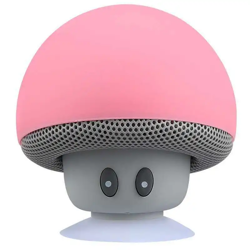 Wireless Bluetooth Speaker Small Mushroom Cartoon Creative Mini Portable Phone Holder Subwoofer Outdoor Speaker - Цвет: Pink
