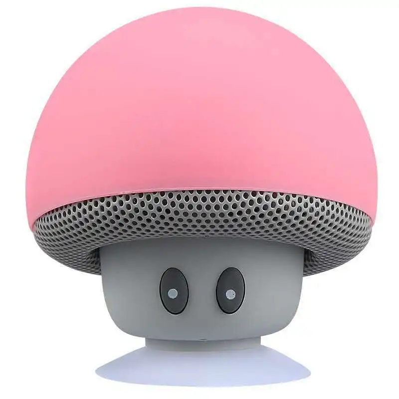Pink Wireless Bluetooth Speaker Small Mushroom Cartoon Creative Mini Portable Phone Holder Subwoofer Outdoor Speaker - Цвет: Pink