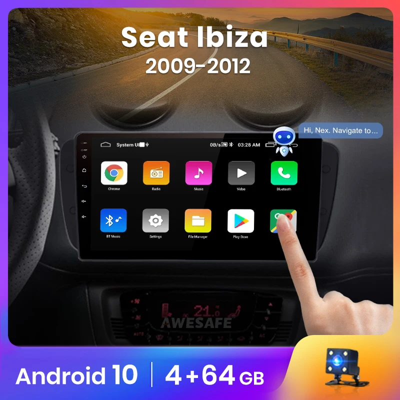 AWESAFE PX9 para asiento Ibiza 6j 2009-2013 auto Radio Multimedia reproductor de video GPS No 2din 2 din Android 10,0 2GB + 32GB
