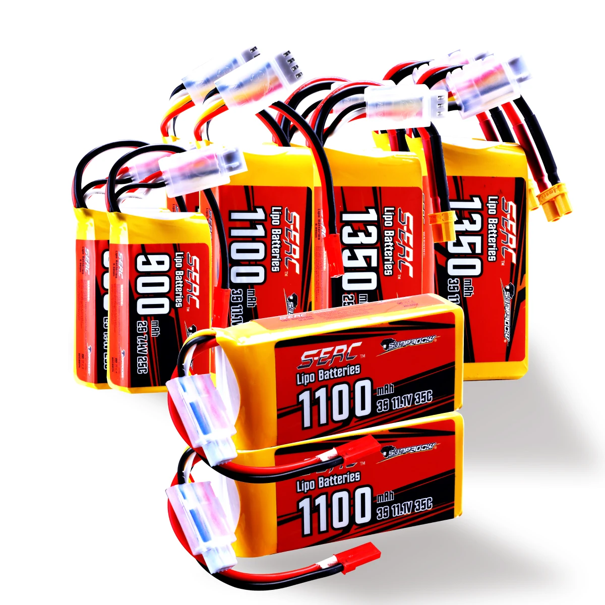 Sunpadow 2S 3S 4S 6S Lipo Battery 900 1500 2250mAh with Deans T XT60 XT30 JST for RC Vehicles Car Truck Tank Truggy Racing Hobby