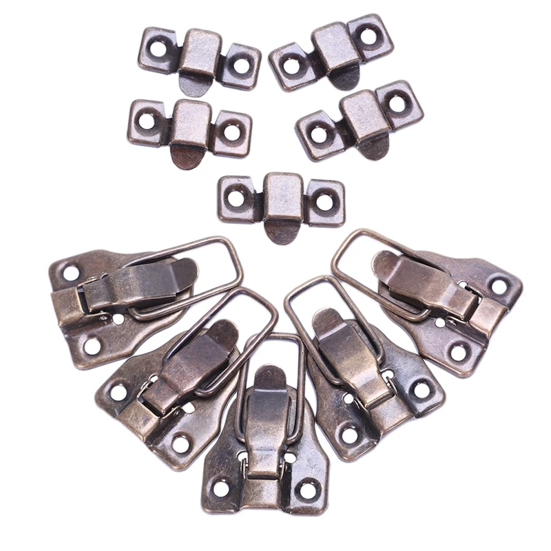 

5x Furniture Suitcase Box Drawer Lock Chest Toggle Latch Hasp Bronze