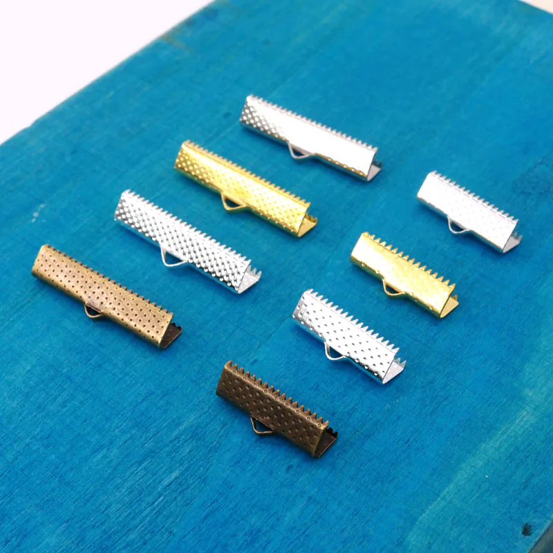 

300pc 6mm/ 8mm Ribbon Cord End Clamps Cap Crimps Beads Clips, Buckle, Fasteners, Clasp Diy Jewelry Finding components Wholesale