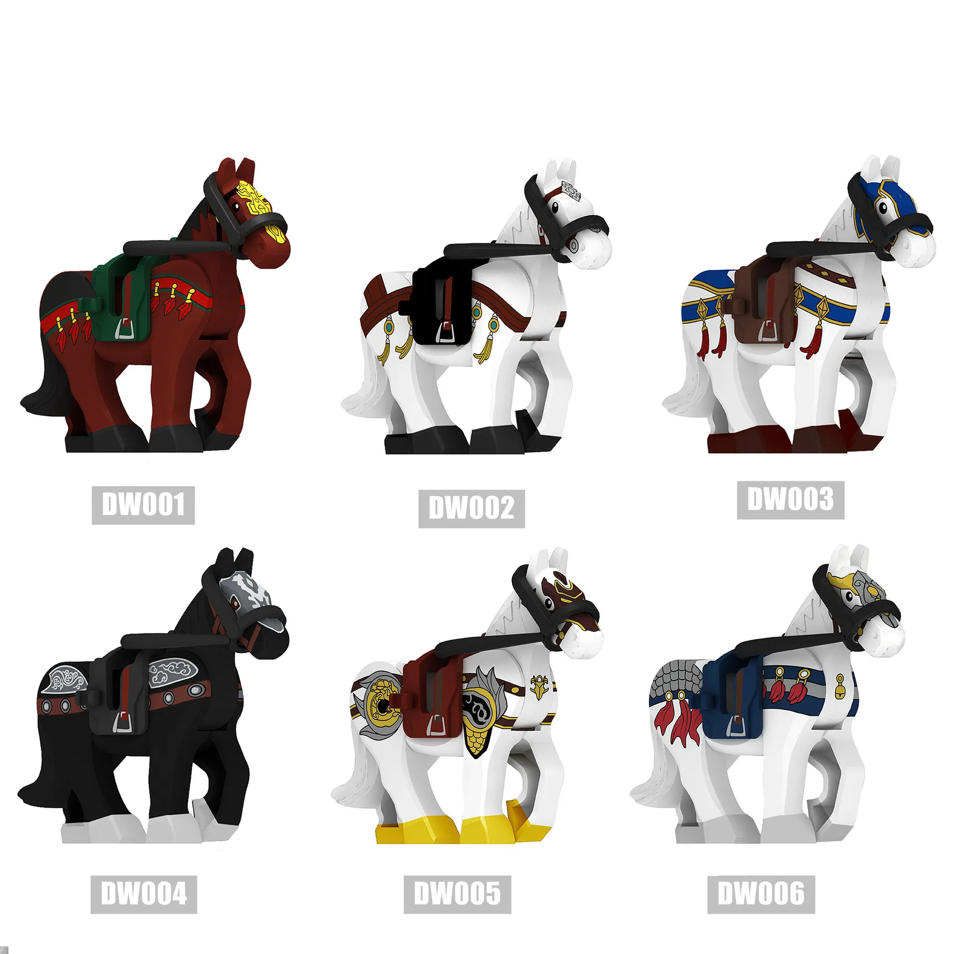 Serie De Animales Caballos Edad Media Sillas Esqueleto Caballo Bloques