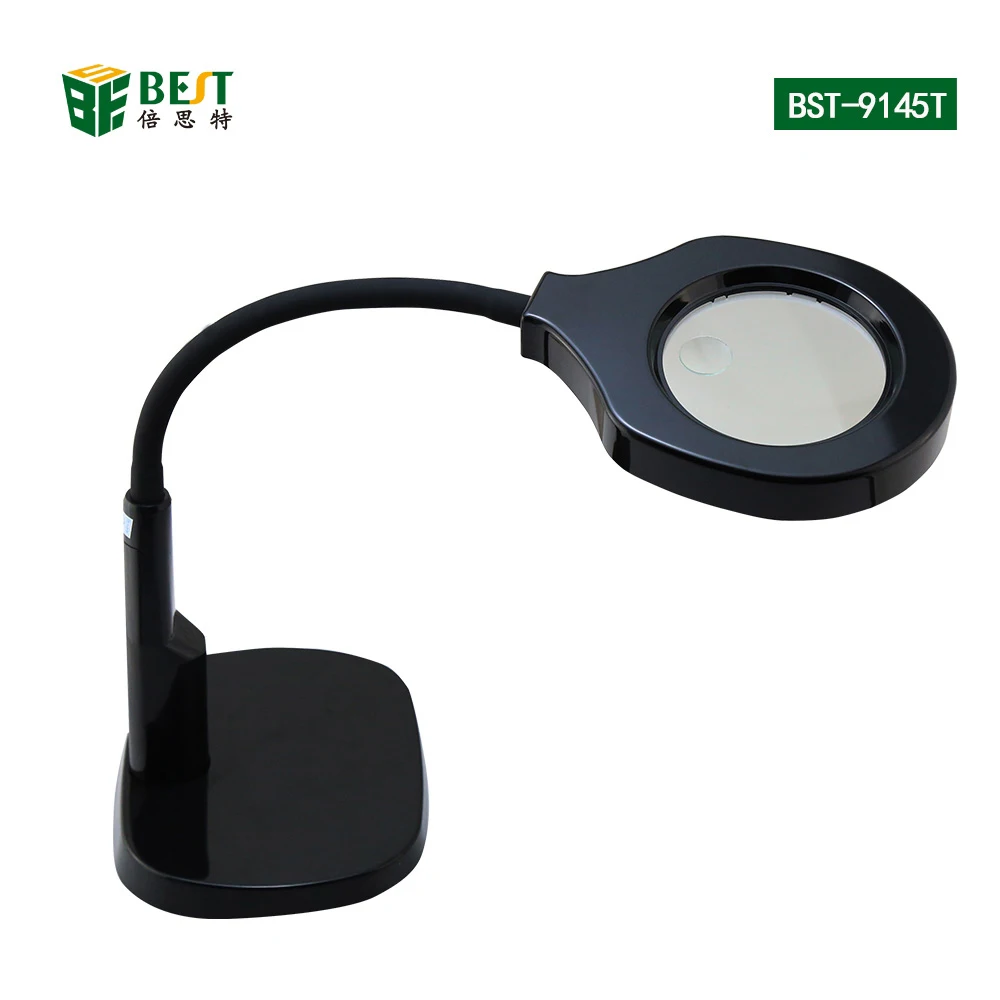 Quality Optics LED Convertible Desk Top Clip-on Magnifier Rechargeable Magnify 