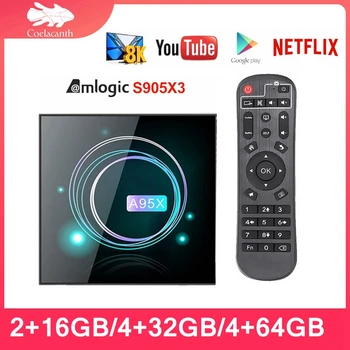 

Smart TV Box Android 9.0 A95X F3 Slim Amlogic S905X3 4GB 32GB 64GB 8K HD 2.4/5.0G WiFi Google Media Player Android TV Box