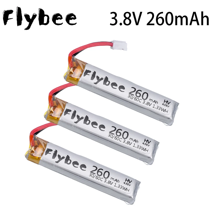 

Высокоскоростной литий-полимерный аккумулятор 3,8 в 260 мА · ч 45C/90C 1S для US65 UK65 QX65 для UR65, квадрокоптера с разъемом PH2.0, HV 4,35 в