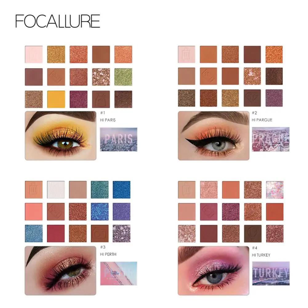 FOCALLURE Matte Glitter Eye Shadow 12/15/16 Colors Pigment Eye Shadow Palette Waterproof Easy to Wear Pearlescent Eyeshadow 35P FOCALLURE Matte Glitter Eye Shadow 12/15/16 Colors Pigment Eye Shadow Palette Waterproof Easy to Wear Pearlescent Eyeshadow 35P
