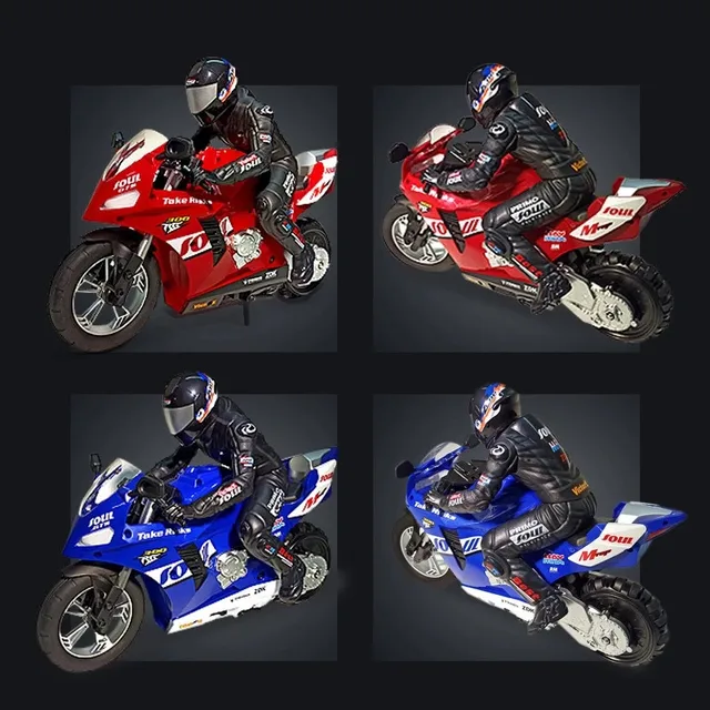 High Simulation RC Motorcycle 2.4G RC Stunt Motorbike Drift Car With Flash Led Light 360Degree Rotation Shockproof Car Boy  Toys 2