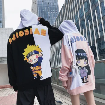 

2020 New Cartoon Anime Fire Shadow Couple Theme Hoodie Fashion Hip Hop Sports Men and Women Ins Loose Trend Versatile Top Naruto