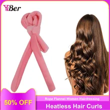 Modelador de cabelo sem calor trança de cabelo corda flanela feminino rolos de cabeleireiro casa diy preguiçoso curler heatless ondulação haste banda macia